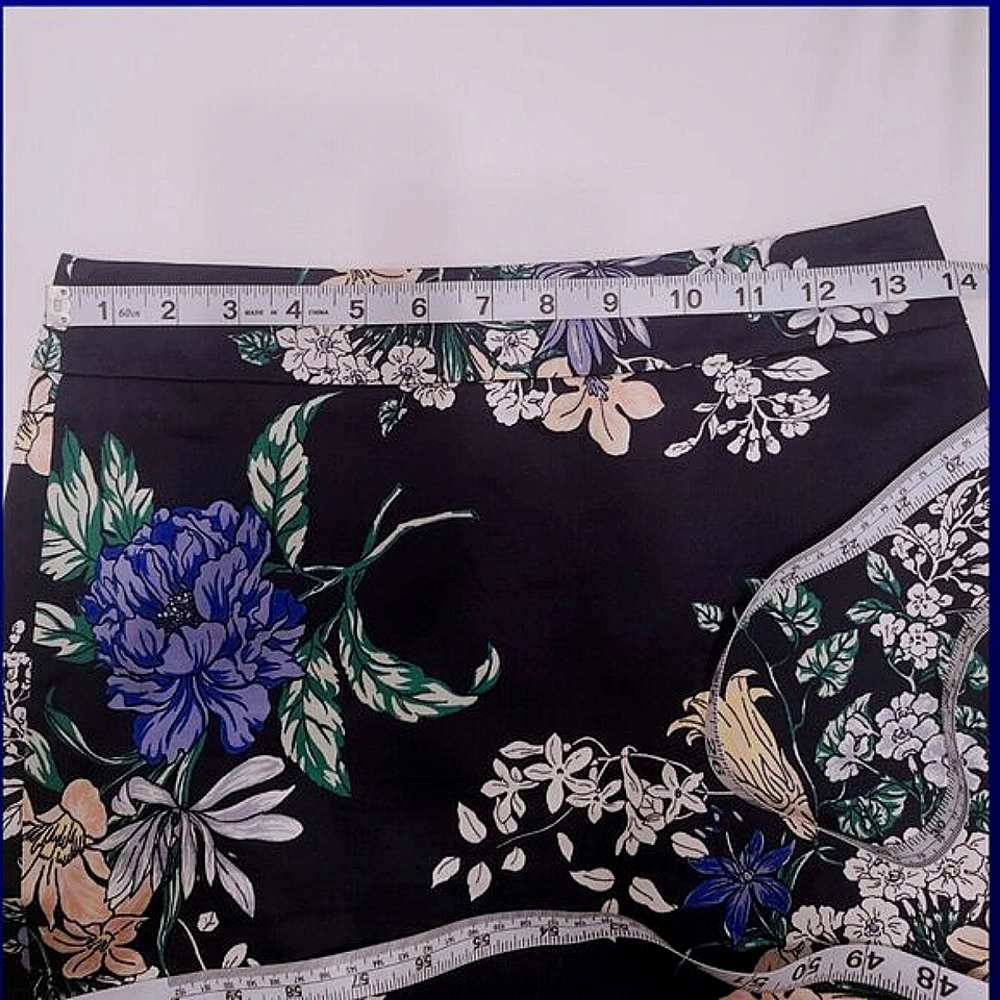 Ann Taylor Petite 00P Floral Mini Skirt Navy Multicolor Botanical Print - Picture 6 of 9